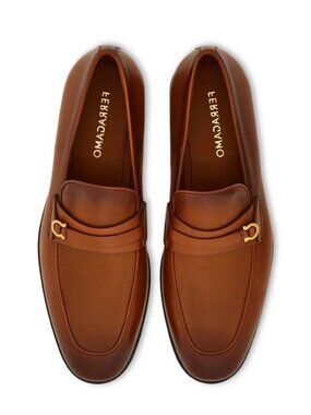 New Salvatore Ferragamo Desio Men Brown Leather Loafer Moccasin Size 10.5